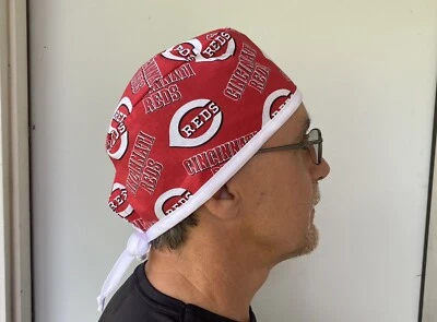 Cincinnati Reds MLB Surgical Scrub Cap,Cincinnati Surgeon Style Scrub, Tie back - Image 1 of 3