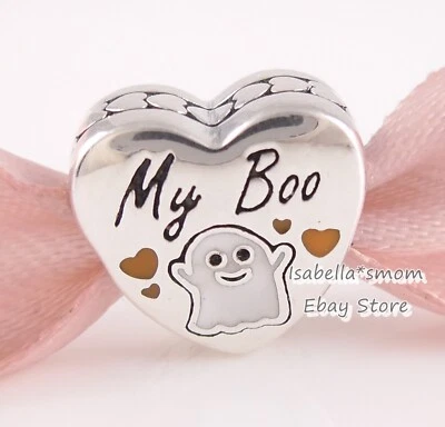 My Boo Fantasma Autentico Pandora Cuore Halloween Argento Ciondolo ENG792015_6 - Immagine 1 di 4