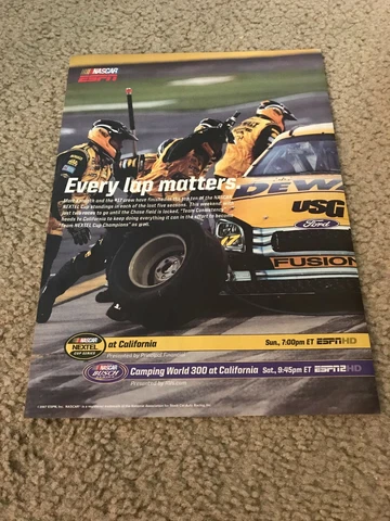 Vintage 2007 ESPN MATT KENSITH Poster Print Ad "EVERY LAP MATTERS" CALIFORNIA Cover