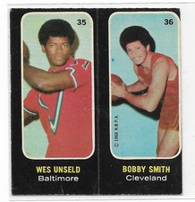 1971-72 Topps ABA Trios Basketball Wes Unseld-Bobby Smith Card # 35-36 Poor 