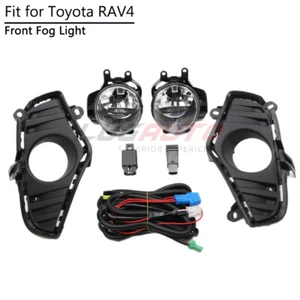 For Toyota RAV4 2019-2023 Pair Fog Light Lamp Kit W/ Switch Bezel Bulbs Halogen - Picture 1 of 13
