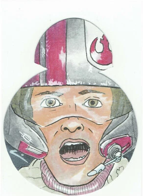 Star Wars Journey to The Last Jedi Sketch Card Eric White 1/1 BB-8 Fighter Pilot - Image 1 of 2