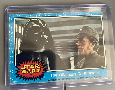 1977 Star Wars Series 1 Blue Single Card 7 Darth Vader RC - Image 1 of 2