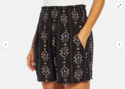 Pantalones Cortos Mujer Three Dots Estampados (Negro Metálico, XSMALL) NUEVOS CON ETIQUETAS Foto 1 de 4