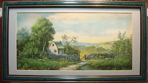 New England Pastoral Farm Country Tree Valley Szene Müller gerahmter antiker Druck - Bild 1 von 7