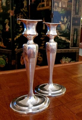 АНТИКВАРНАЯ ПАРА ПОДСВЕЧНИКОВ TIFFANY & COMPANY ИЗ ЧИСТОГО СЕРЕБРА John C Moore II - Изображение 1 из 4