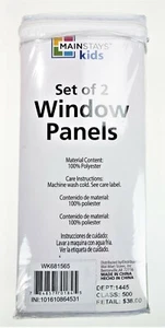 Mainstays Kids Set of 2 Window Panels Polyester Easy Care White Sheer - Picture 1 of 4