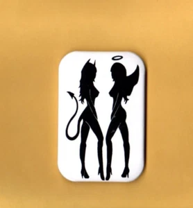 GOOD AND BAD ANGEL REFRIGERATOR MAGNET WITH ROUNDED CORNER - Bild 1 von 2