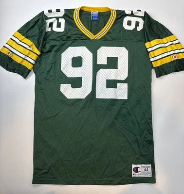 Camiseta deportiva vintage de los Green Bay Packers Reggie blanca #92 campeón de la NFL para hombre grande 44 EE. UU. Foto 1 de 4