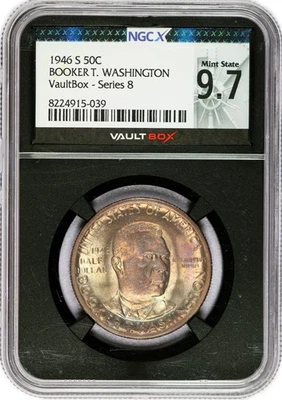 1946 S 50C Booker T. Washington Silver Half Dollar Vault Box Series 8 NGC MS 9.7 - Image 1 of 4