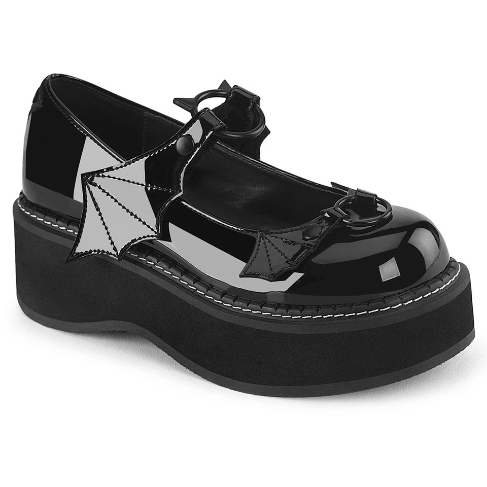 Pleaser Demonia 2" Platform Maryjane Batwing Shaped Adult Women Shoes Emily/23 - Image 1 of 1