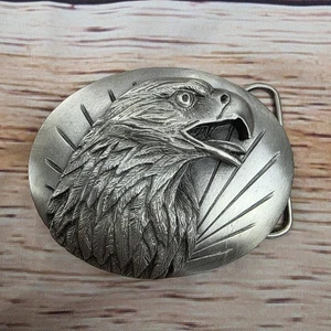 Vintage 1987 Siskiyou Buckle Co Weißkopfseeadler Gürtelschnalle USA American Bird Stahl - Bild 1 von 11