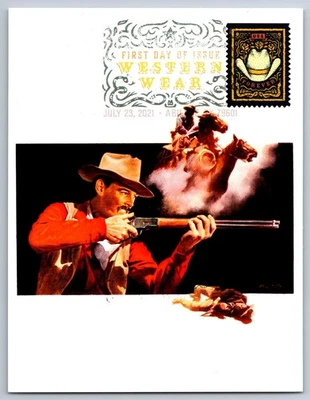 #5615 Cowboy Hat FDC Maxi Card w/DCP Cancel - Image 1 of 2