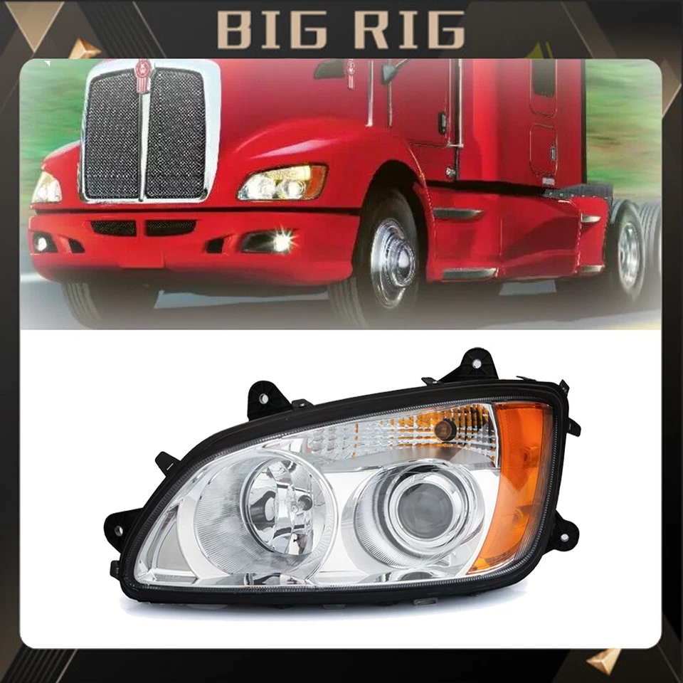 Faro delantero cromado del lado del conductor para Kenworth T170 T270 T370 T660 2008-2015 Foto 1 de 4