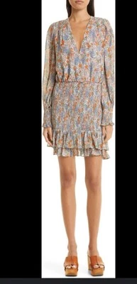 Mini Vestido Verónica Barba Mujer Multi Saera Floral Seda Calado Talla 4 Nuevo con Etiquetas $648 Foto 1 de 4