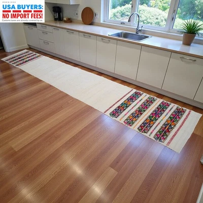 2x14 Runner Turkish Kilim Rug Hand Made Stair Runner Hallway Decor Kitchen Rug - Image 1 of 4