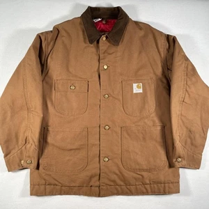 Vintage Carhartt Jacket Mens 46 Brown Duck Canvas Chore Work Coat 80s USA Made - Picture 1 of 14