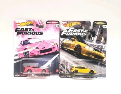 风火轮高级速度与激情本田思域EG黄色和本田S2000粉色 — 第 1/4 张图片