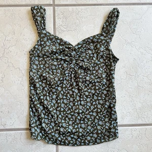 Vintage Y2K Old Navy Womens Green Tank Top Floral Fitted Size Small 2011 - Picture 1 of 5