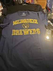 Women's 47 Brand Brewers THROWBACK LOGO T-Shirt Medium New With Tags - Picture 1 of 3
