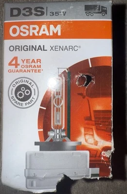 Genuine OEM Osram D3S 35w Original Xenarc 66340 Headlight Bulb NEW In DamagedBox - Image 1 of 4