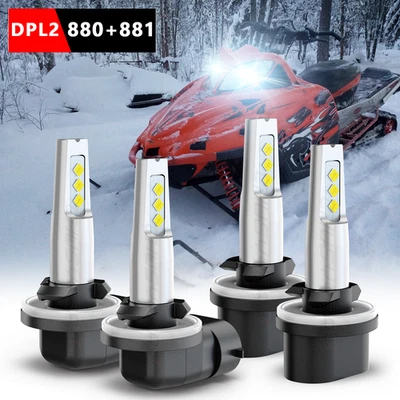 4X BRIGHT For Arctic Cat M1000 2007-2011 HIGH LOW BEAM HEADLIGHT LED LIGHT BULBS - Image 1 of 4