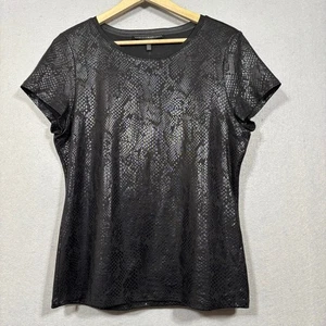 White House Black Market Snakeskin Textured Top L Chic Edgy Dark Luxe Baddie NWT - Picture 1 of 7