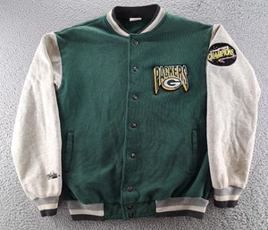 VTG Majestic Green Bay Packers Football Varsity Sweatshirt Jacket Mens M 90s USA - Picture 1 of 14