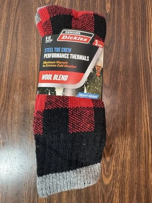 ¡Nuevo! Calcetines Dickies Puntera de Acero Crew Mezcla Térmica de Lana a Cuadros/Rojos 3 Pares para Hombres 6-12 Foto 1 de 4
