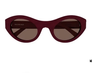 Juego completo de gafas de sol de diseñador Balenciaga Cat Eyewear marrón borgoña - Imagen 1 de 7