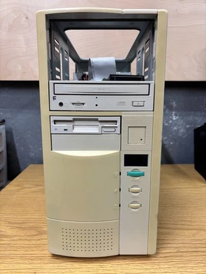 Vintage Pentium MMX 200Mhz ATX Computer 256MB Ram 15GB HDD CDROM Floppy WIN 98 - Image 1 of 4