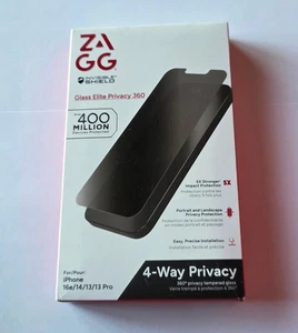 ZAGG InvisibleShield Privacy 360 Glass Protector Apple iPhone 16e/14/13/13 pro - Picture 1 of 13