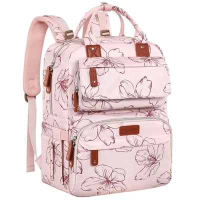 Best Bag Backpack, Baby Girl Diaper for Mom, Large Pink Floral Backpack Girls, - Image 1 of 4