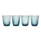 Beautiful Scallop Glass Water Glasses Set of 4 Cornflower Blue by Drew Barrymore