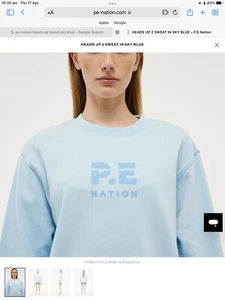 PE Nation Heads Up Sweat Corydalis Blue Sky Blue Size Small - Picture 1 of 4