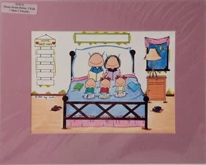 Vintage "Chuckies" Cowboy Chuck mattiert 8" x 10" Cartoon Kunstwerk USA Home Sweet Home - Bild 1 von 5