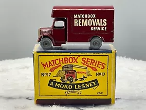 Moko Matchbox LesneyNo.17A Bedford Removal's Van 1956 N,MINT in Orig Box,N.O.S - Picture 1 of 14