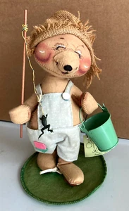 Vintage Annalee Fishing Bear with Pail and Frog 1986 Repro from 84' - Bild 1 von 9