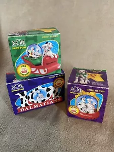 DISNEY 101 Dalmatians Set of 3 McDonalds Snow Globe Dome 1996 with boxes - Picture 1 of 11