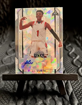 2021-22 Leaf Metal Silver Crystal Autograph #BA-JJS J.J. Starling Rookie Ice RC - Image 1 of 2