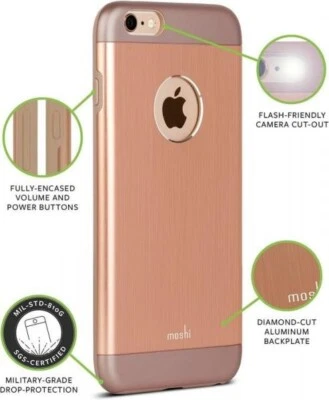 Funda de aluminio Moshi iGlaze Armour Premium para iPhone 6 Plus/6s Plus - dorada Foto 1 de 4