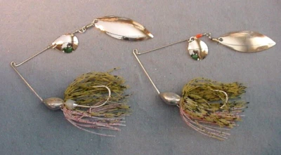 Lot of 2 ~1/2 oz Spinnerbaits Jewel Bait Original W/J-lock CWNN-GG Green Goby Foto 1 de 4