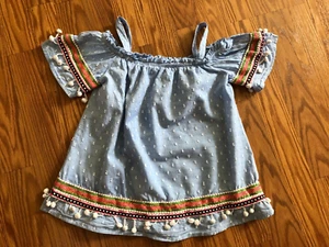 Forever Me girls blue Dotted Swiss off the shoulders / strap size 6X - Picture 1 of 6