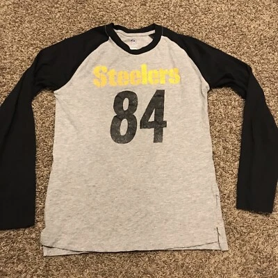 NFL Pittsburgh Steelers Juvenil L Gris Camisa Manga Larga 84 Marrón A2 Foto 1 de 3