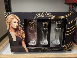 Paris Hilton Ladies Fragrance Gift Set-Rose Rush-Luxe Rush-Platinum Rush 3x.25oz - Picture 1 of 5