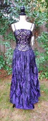 Maxi Vestido Vintage Jessica McClintock Gunne Sax Tafetán Bustier Corsé Talla 5 Nuevo con Etiquetas Foto 1 de 4