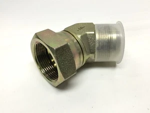 JIC-20 37° Flare 45 Grad Schwenkmutter Winkel Hydraulikverschraubung Stecker auf Buchse - Bild 1 von 4