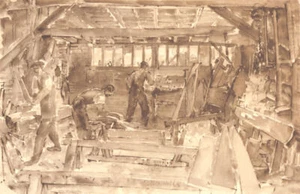 NEWINGTON. Timber Yard. Kent. By Thomas Hennell 1949 old vintage print picture - Picture 1 of 1