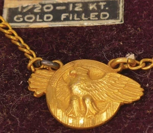 Vintage Tie bar, tie clip, tie chain with Eagle - NOS - Picture 1 of 4