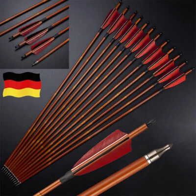 TOPARCHERY Carbon Pfeile Naturfedern 30 Zoll Kohlenstoff Pfeil Bogenschießen Recurve Bogen